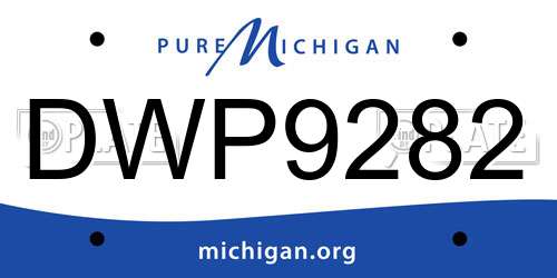 DWP9282 Michigan License Plate