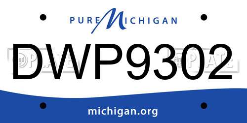 DWP9302 Michigan License Plate