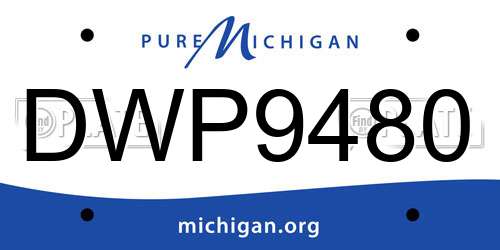 DWP9480 Michigan License Plate