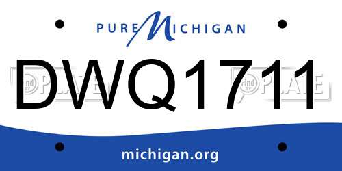 DWQ1711 Michigan License Plate