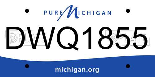 DWQ1855 Michigan License Plate