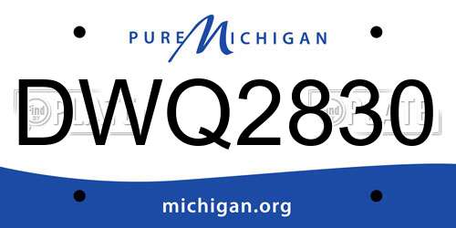 DWQ2830 Michigan License Plate