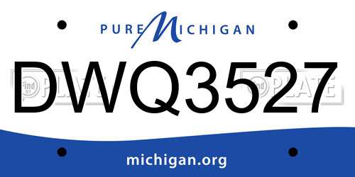 DWQ3527 Michigan License Plate