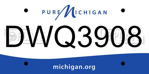 DWQ3908 Michigan License Plate