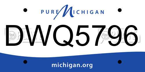 DWQ5796 Michigan License Plate