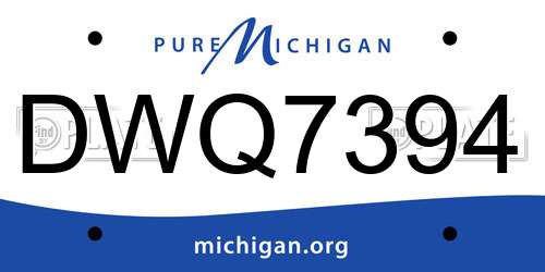 DWQ7394 Michigan License Plate
