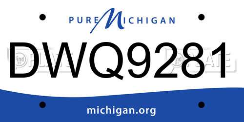 DWQ9281 Michigan License Plate
