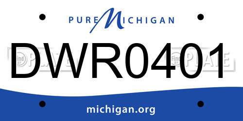 DWR0401 Michigan License Plate