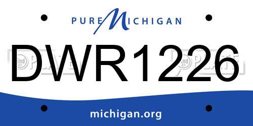 DWR1226 Michigan License Plate