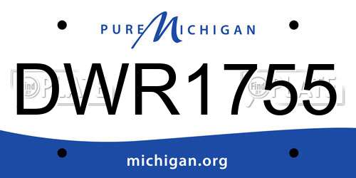 DWR1755 Michigan License Plate