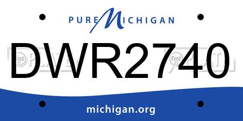 DWR2740 Michigan License Plate