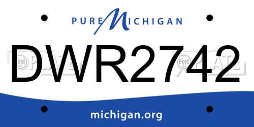 DWR2742 Michigan License Plate