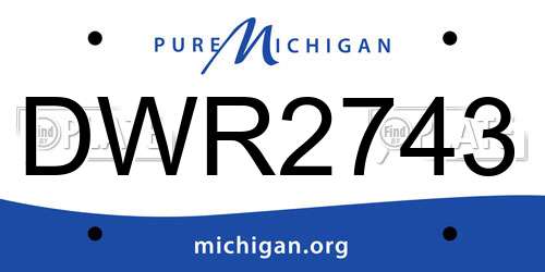 DWR2743 Michigan License Plate