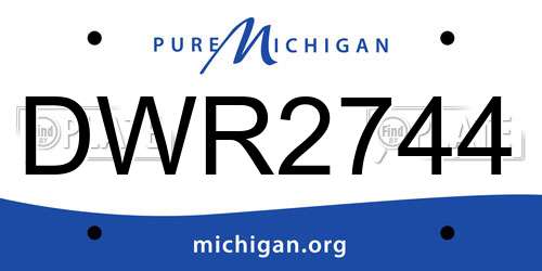 DWR2744 Michigan License Plate