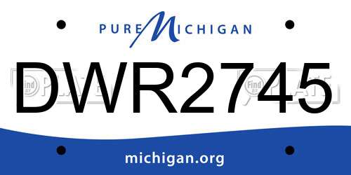 DWR2745 Michigan License Plate