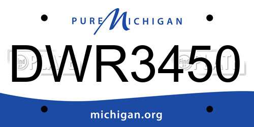 DWR3450 Michigan License Plate