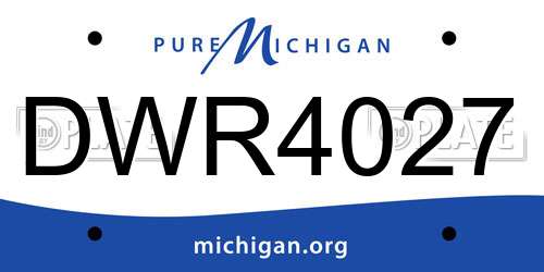 DWR4027 Michigan License Plate