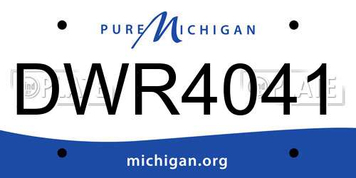 DWR4041 Michigan License Plate