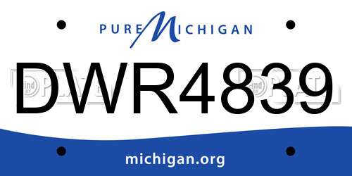 DWR4839 Michigan License Plate