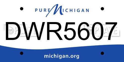 DWR5607 Michigan License Plate