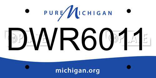 DWR6011 Michigan License Plate