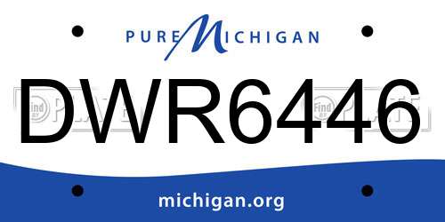DWR6446 Michigan License Plate