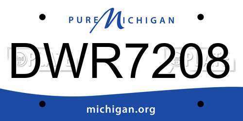 DWR7208 Michigan License Plate