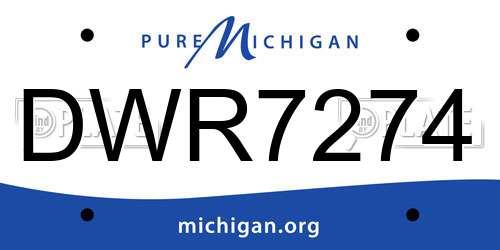 DWR7274 Michigan License Plate