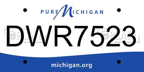 DWR7523 Michigan License Plate