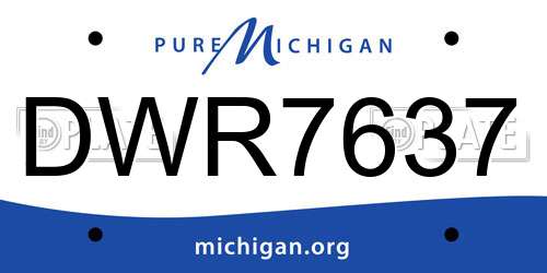 DWR7637 Michigan License Plate