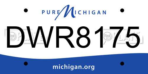 DWR8175 Michigan License Plate