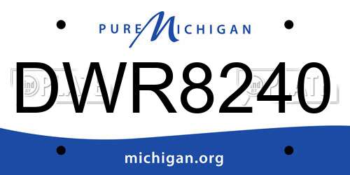 DWR8240 Michigan License Plate
