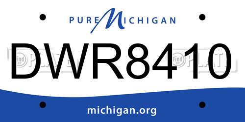DWR8410 Michigan License Plate
