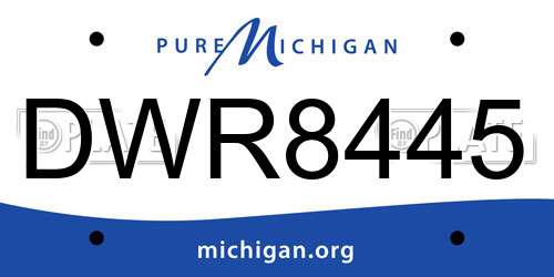 DWR8445 Michigan License Plate
