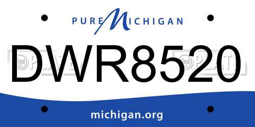 DWR8520 Michigan License Plate