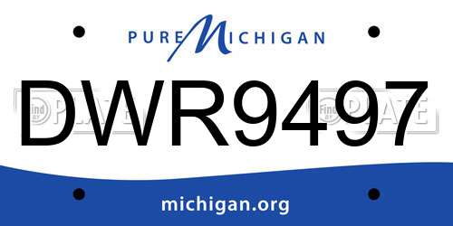 DWR9497 Michigan License Plate