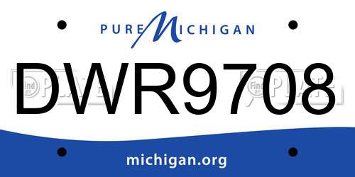 DWR9708 Michigan License Plate