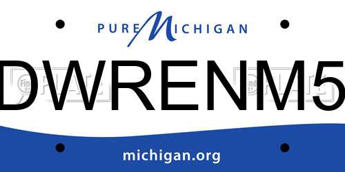 DWRENM5 Michigan License Plate