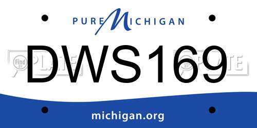 DWS169 Michigan License Plate