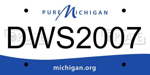 DWS2007 Michigan License Plate