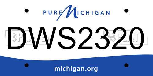 DWS2320 Michigan License Plate