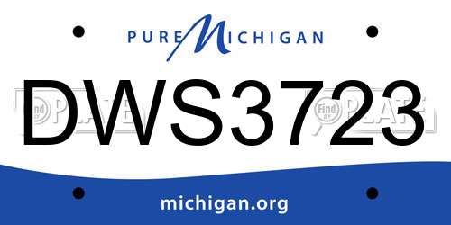 DWS3723 Michigan License Plate