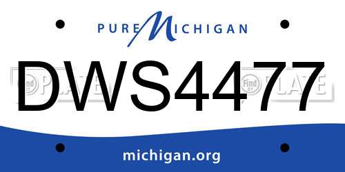 DWS4477 Michigan License Plate