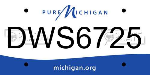 DWS6725 Michigan License Plate