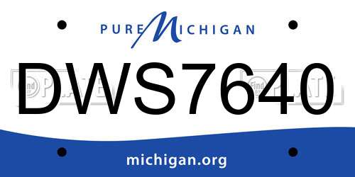 DWS7640 Michigan License Plate