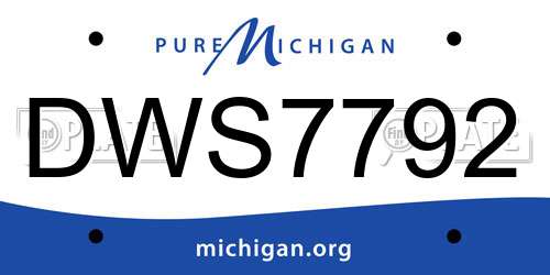 DWS7792 Michigan License Plate