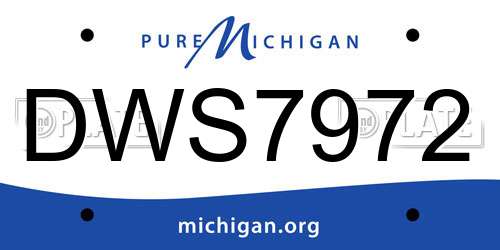 DWS7972 Michigan License Plate