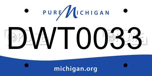 DWT0033 Michigan License Plate