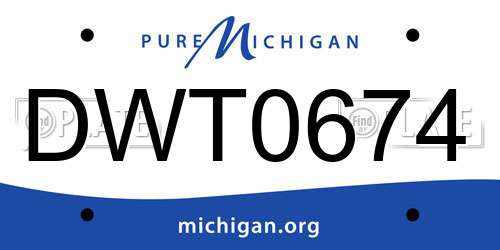 DWT0674 Michigan License Plate