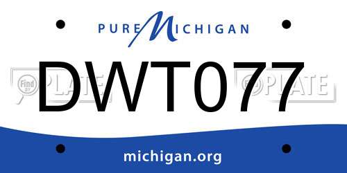 DWT077 Michigan License Plate
